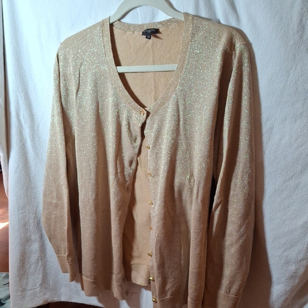 Talbots Gold Cardigan Sweater Soft Knit (Can027)